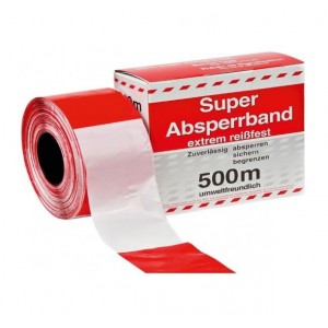 Rol afzetband rood/wit 500 m