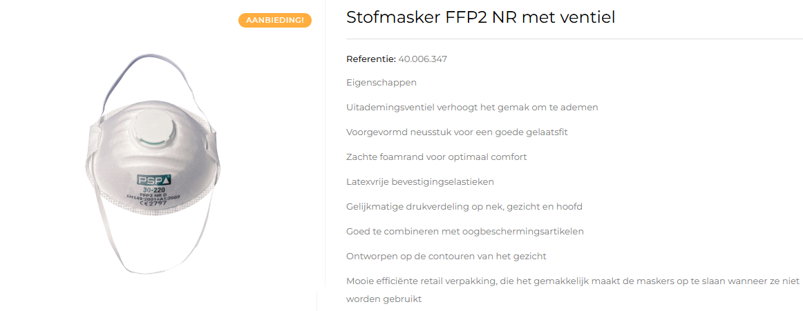 Aanbieding stofmaskers